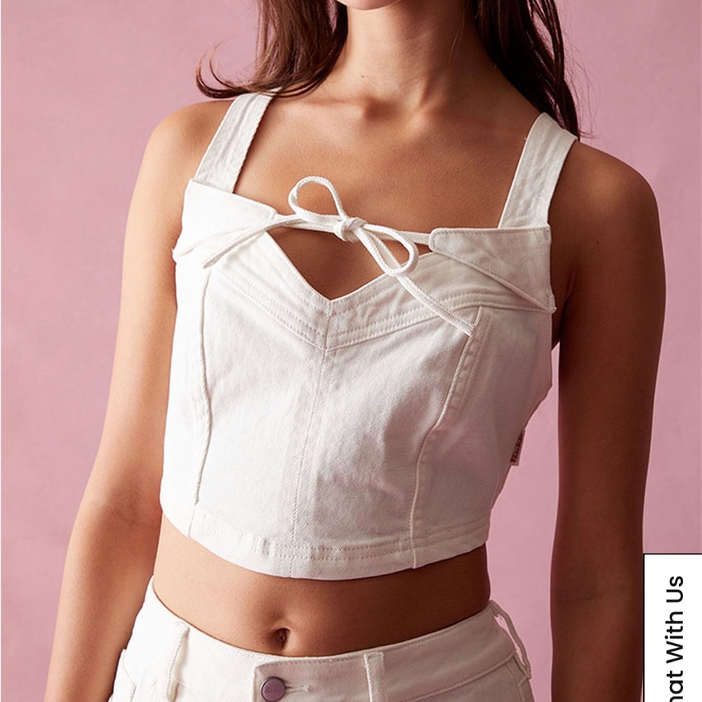 Barbie White Bow Detail Crop Top